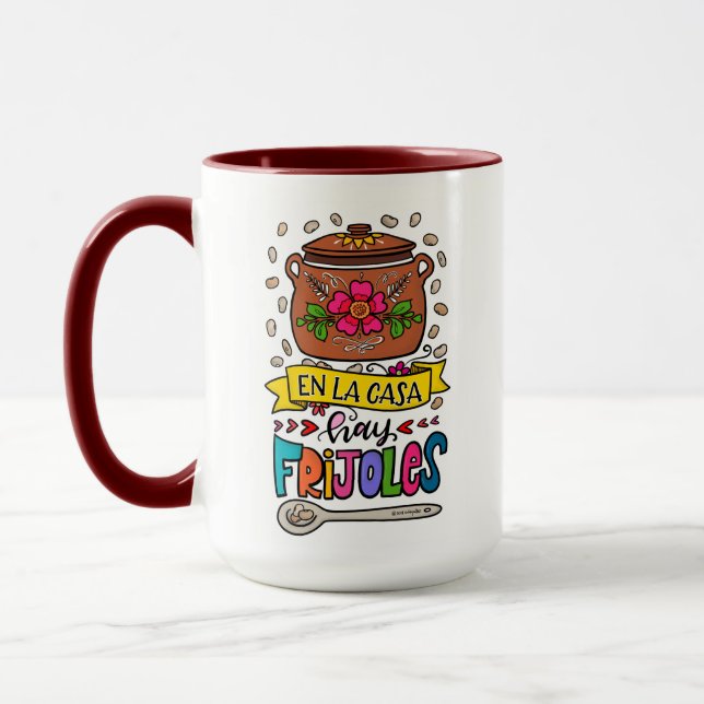 En La Casa Hay Frijoles, hand drawn Mug (Left)