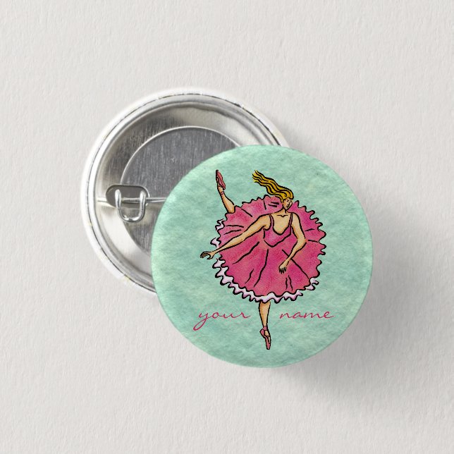 en Pointe Ballerina 3 Cm Round Badge (Front & Back)
