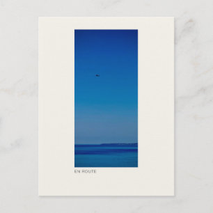 EN ROUTE — Minimal Aeroplane & Blue Sky Photo Post Postcard