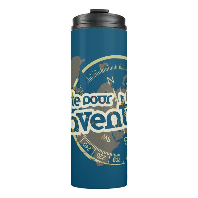 en route pour l'aventure traveller blue thermal tumbler (Front)