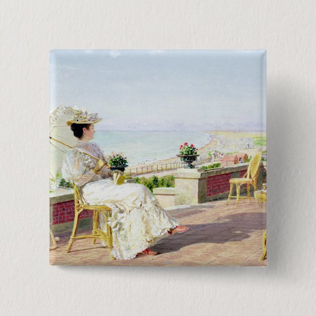 En Vacance 15 Cm Square Badge (Front)