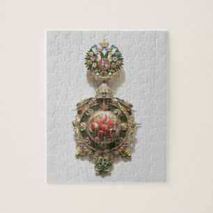 Enamelled medallion depicting the coat of arms of jigsaw puzzle