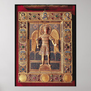 Enamelled plaque depicting the Archangel Michael Poster