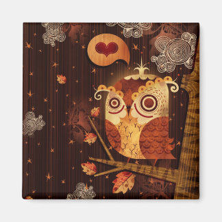 Enamoured Owl Magnet