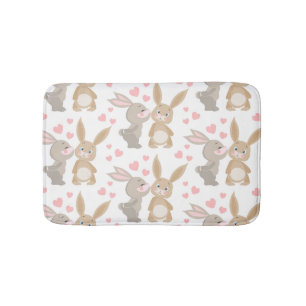 Enamoured Rabbits  Bath Mat