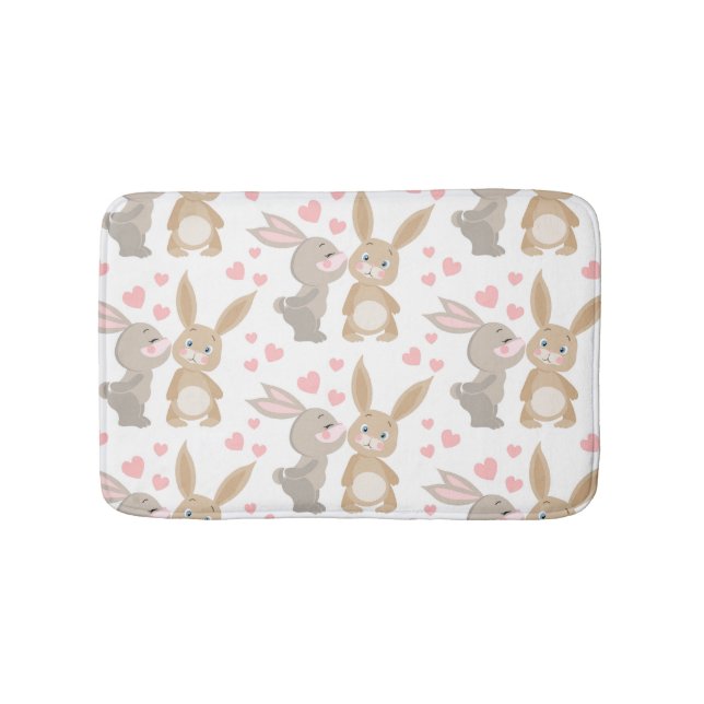 Enamoured Rabbits  Bath Mat (Front)