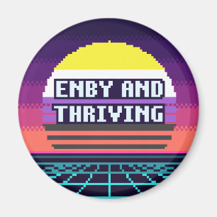 Enby And Thriving Nonbinary Pride Pixel Magnet