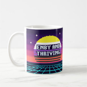 Enby And Thriving Nonbinary Pride Pixel Mug