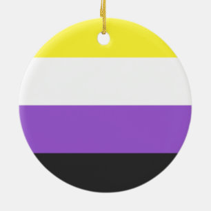 Enby (Non-binary Pride) Flag Ceramic Ornament