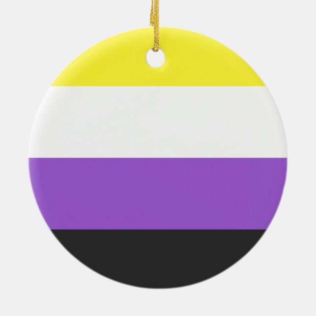 Enby (Non-binary Pride) Flag Ceramic Ornament (Back)