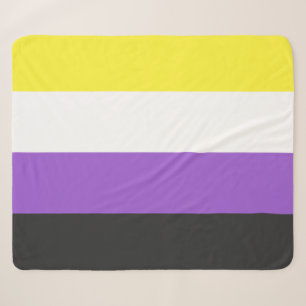 Enby (Non-binary Pride) Flag Sherpa Blanket