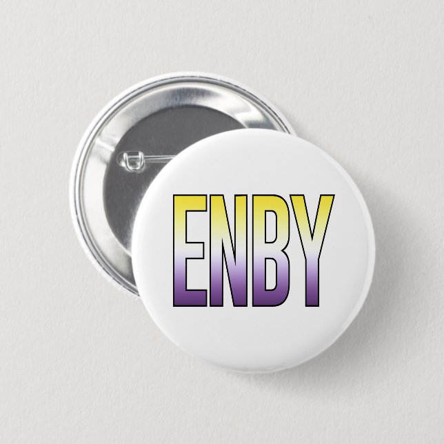 ENBY - Nonbinary 6 Cm Round Badge (Front & Back)