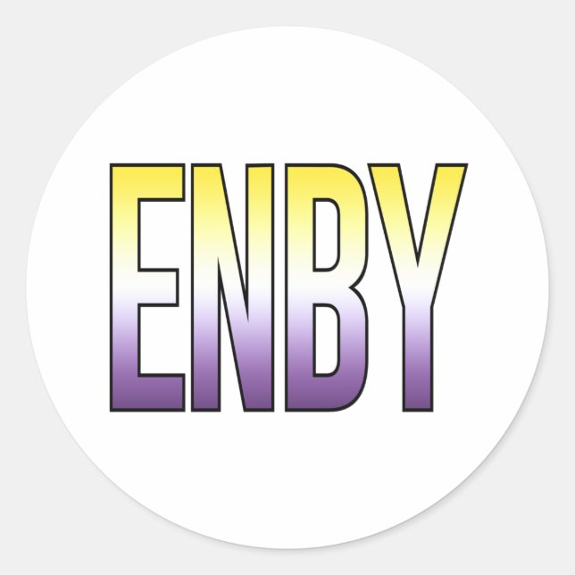 ENBY - Nonbinary Classic Round Sticker (Front)