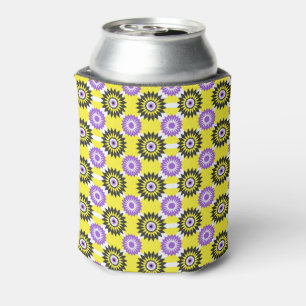 Enby pride colours / yellow mirror flower pattern  can cooler