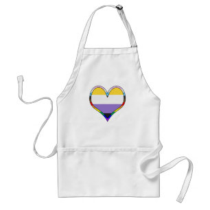 Enby Pride Heart Adult Apron