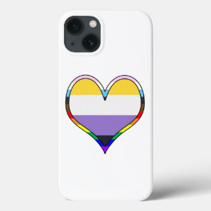 Enby Pride Heart Case-Mate iPhone Case