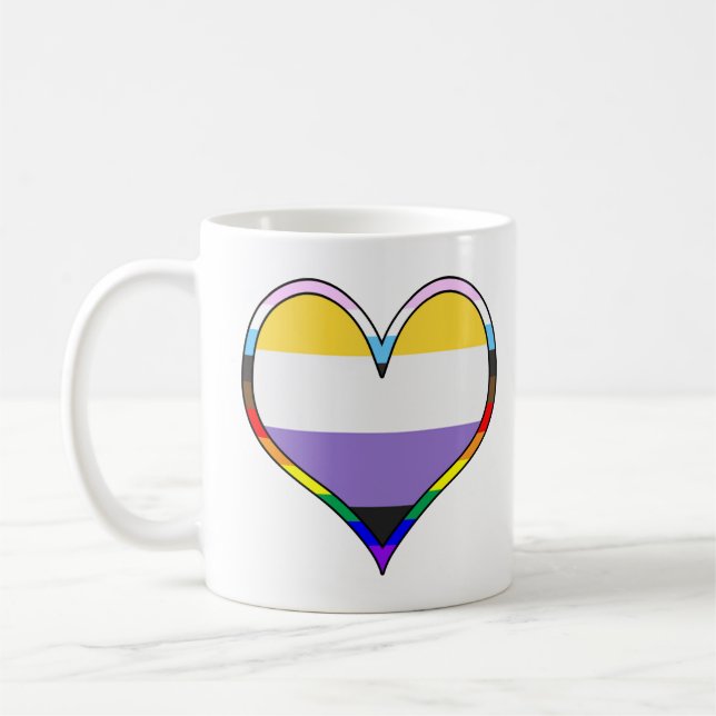 Enby Pride Heart Mug (Left)