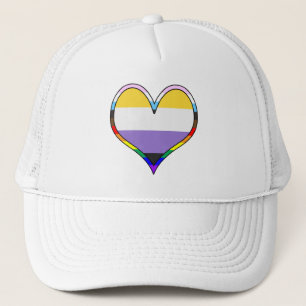 Enby Pride Heart Trucker Hat