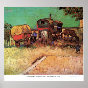 Encampment of Gypsies with Caravans by van Gogh Poster