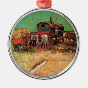 Encampment of Gypsies with Caravans, Van Gogh Metal Tree Decoration