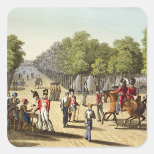 Encampment of the British Army in the Bois de Boul Square Sticker