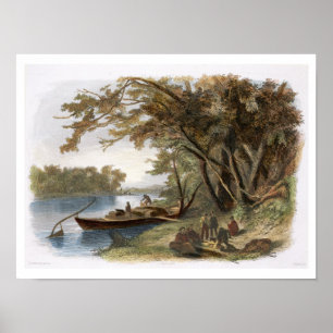 Encampment of the Travellers on the Missouri, plat Poster