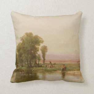 Encampment on the Platte River Cushion