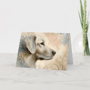 Encaustic Paint Portait of a Golden Retriever Card