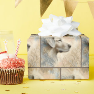 Encaustic Painting of Golden Retriever Wrapping Paper