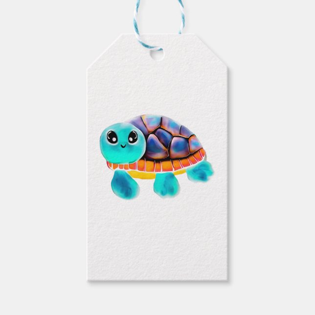 Encaustic painting turtle Copy Gift Tags (Front)