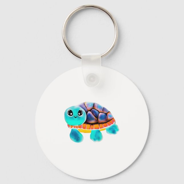 Encaustic painting turtle Copy Key Ring (Front)