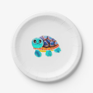 Encaustic painting turtle Copy Paper Plate