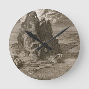 Enceladus Buried Underneath Mount Etna, 1731 (engr Round Clock