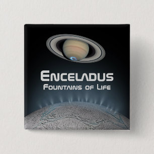 Enceladus Saturn Moon Fountains of Life 15 Cm Square Badge