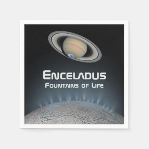 Enceladus Saturn Moon Fountains of Life Napkin
