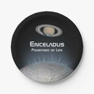 Enceladus Saturn Moon Fountains of Life Paper Plate