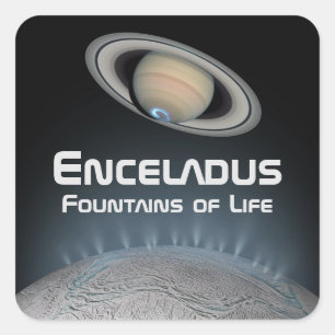 Enceladus Saturn Moon Fountains of Life Square Sti Sticker