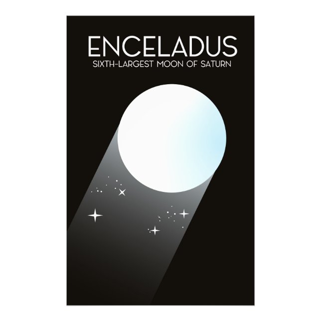 Enceladus Space Art. Photo Print (Front)