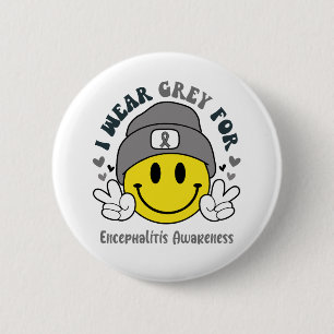 Encephalitis Awareness Ribbon Support Gifts 6 Cm Round Badge