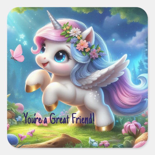 Enchaning Personalised Unicorn Sticker (Front)