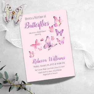 Enchant Lifetime of Butterfly Purple Bridal Shower Invitation