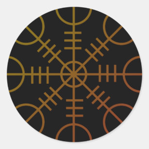 Enchanted Aegishjalmr Helm of Awe Rune Classic Round Sticker