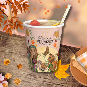 Enchanted Autumn Fairy Baby Shower Custom Paper Cups