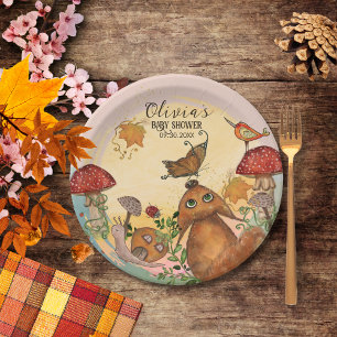 Enchanted Autumn Fairy Baby Shower Plate