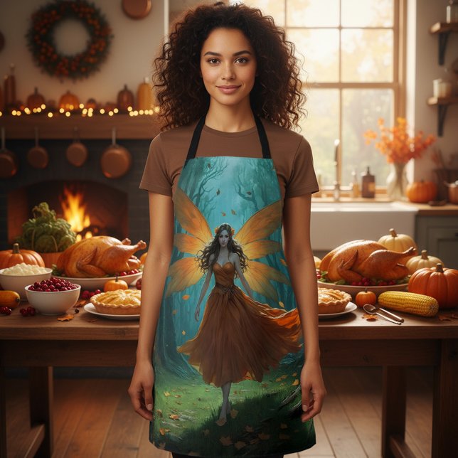 Enchanted Autumn Fairy Thanksgiving Fantasy Art Apron (Creator Uploaded)