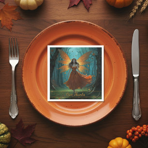Enchanted Autumn Fairy Thanksgiving Fantasy Art Napkin