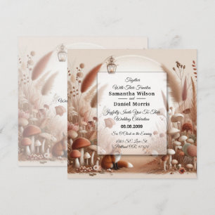 Enchanted Autumn Forest Foxes Wedding Invitation