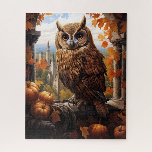 Enchanted Autumn Owl and Harvest Castle  Jigsaw Puzzle (Vertical)