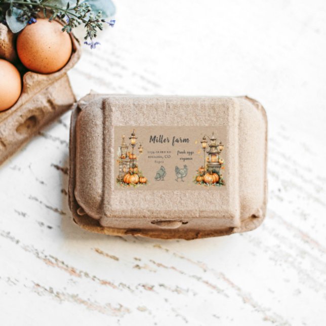 Enchanted Autumn Rustic Script Egg Carton Label (Creator Uploaded)