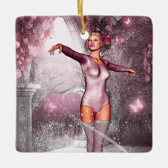 Enchanted Ballerina Ceramic Ornament (Front)